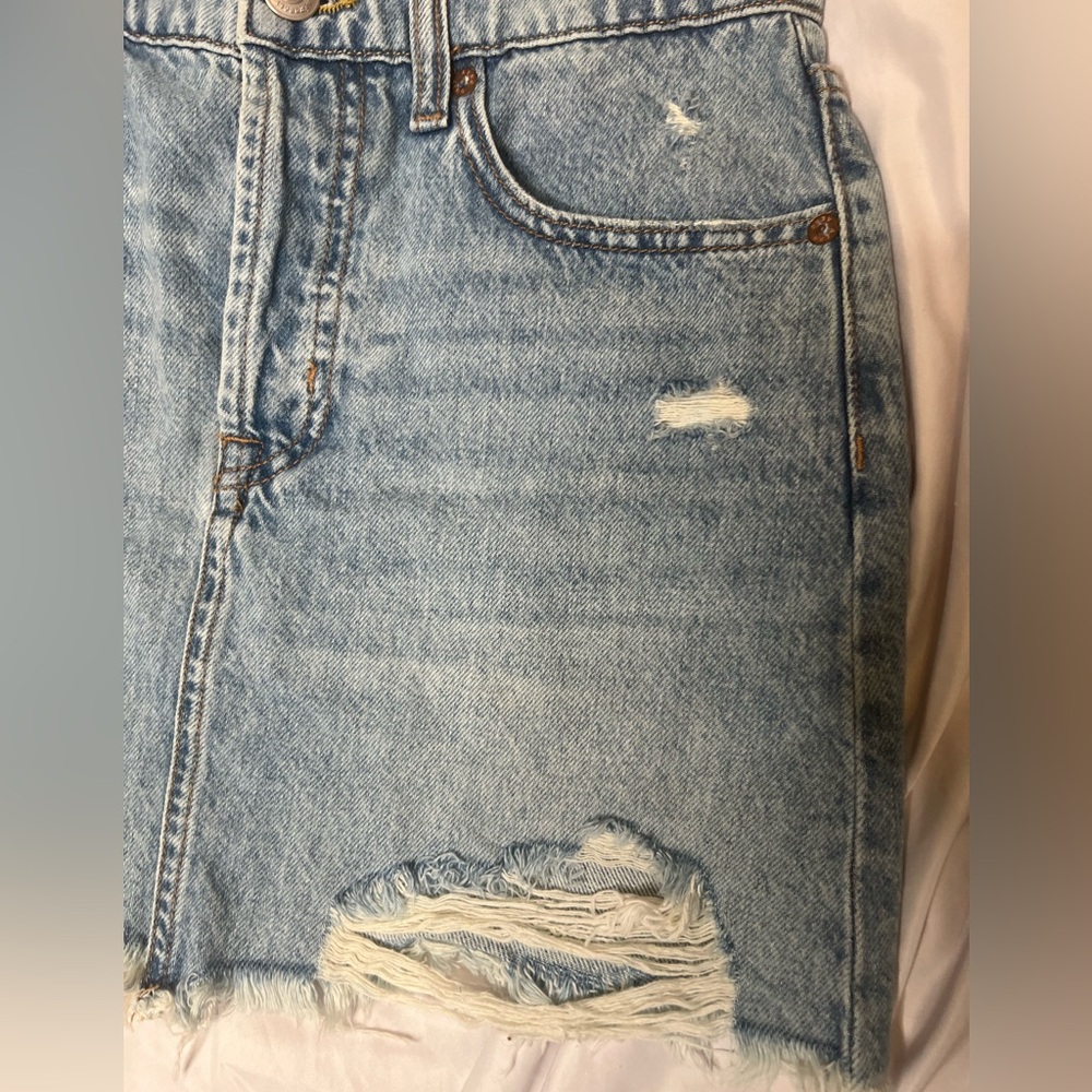 Aeropostale High Waisted High Rise Blue Denim Jean Skirt - Picture 4 of 11